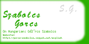 szabolcs gorcs business card